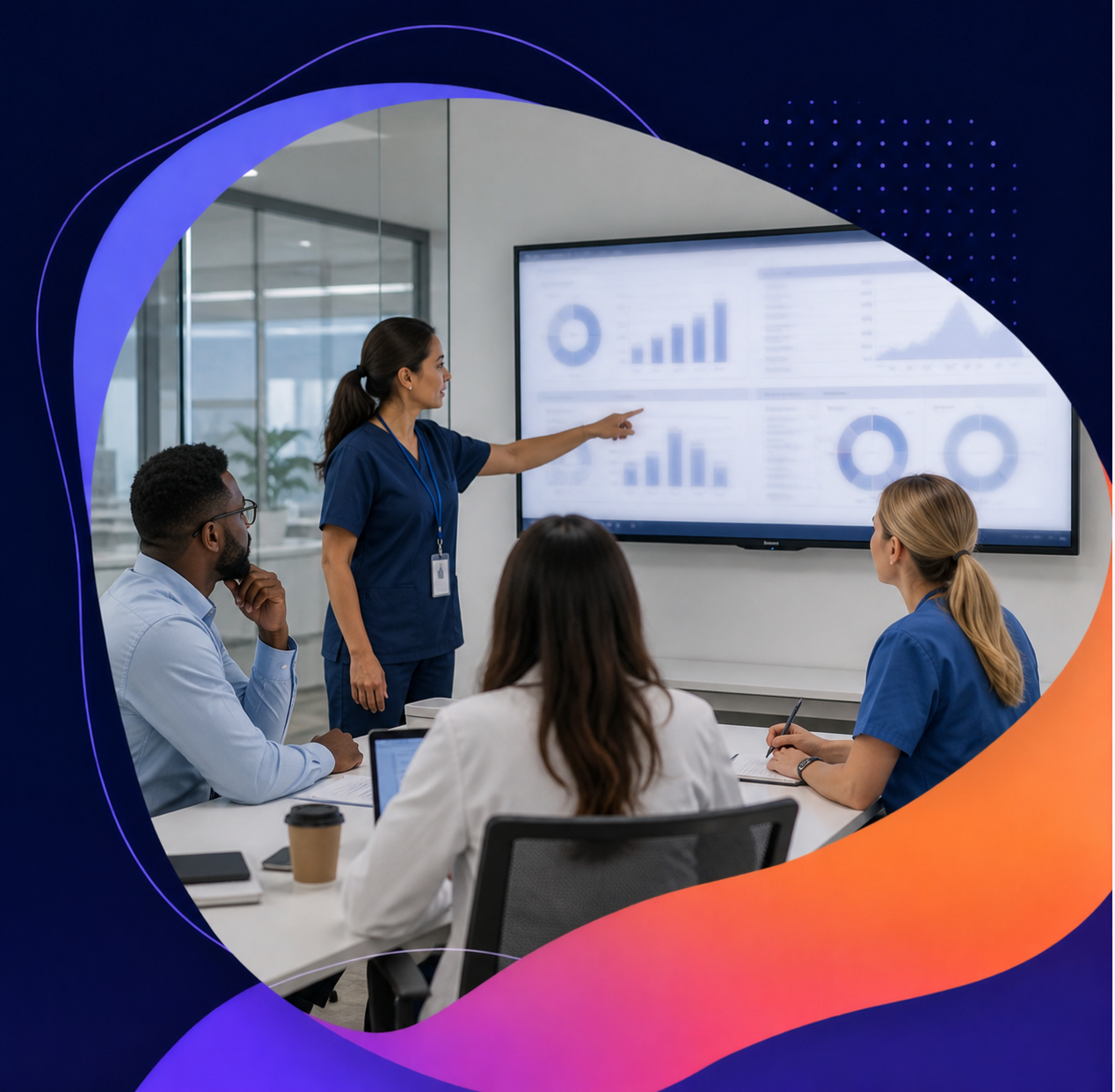 Revenue cycle team reviewing denial and accounts receivable trends