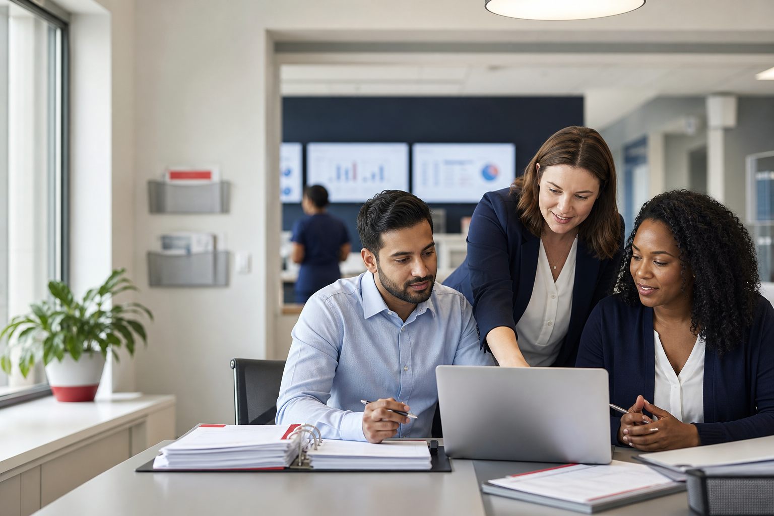 Healthcare revenue cycle specialists coordinating end-to-end operations